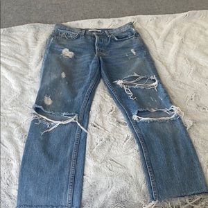 GRLFRND Karolina high rise skinny ripped jeans